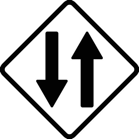 two way road traffic sign vector . two arrow sign in square 23234503 ...