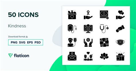 Kindness Icon Pack | Glyph | 50 .SVG Icons