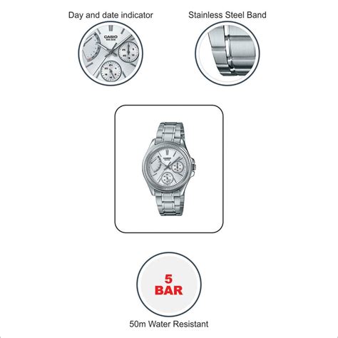 Buy Casio Enticer Ladies Analog White Dial Women's Watch - LTP-2089D ...