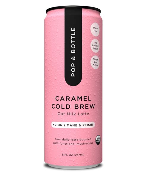 Pop & Bottle Caramel Oat Milk Latte with Lion's Mane and Reishi ...