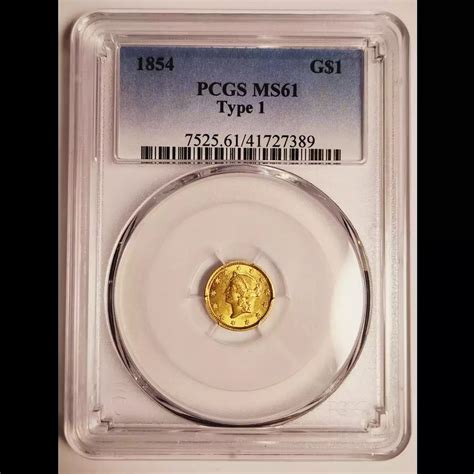 1854 Gold Dollars Liberty Head PCGS MS-61 Type 1 - Bob Paul Rare Coins