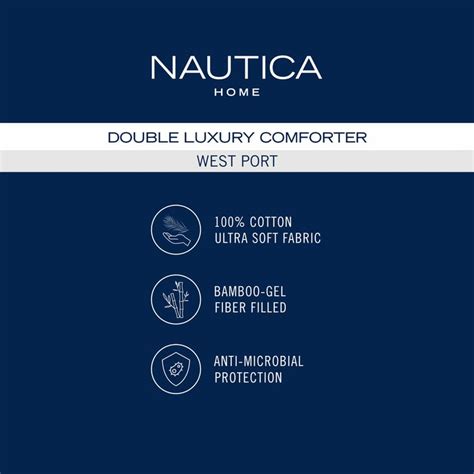 Buy NAUTICA West Port Cotton Anti-Microbial Striped Double Comforter ...