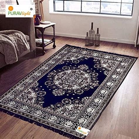 Buy Purav Light Home Decor Cotton Carpets for Living Room 5x7 Feet Anti ...