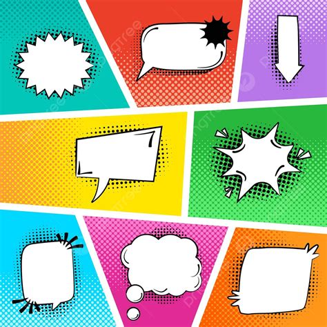 Speech Balloons In A Comic Strip Setting Balloon Element Speech Vector ...