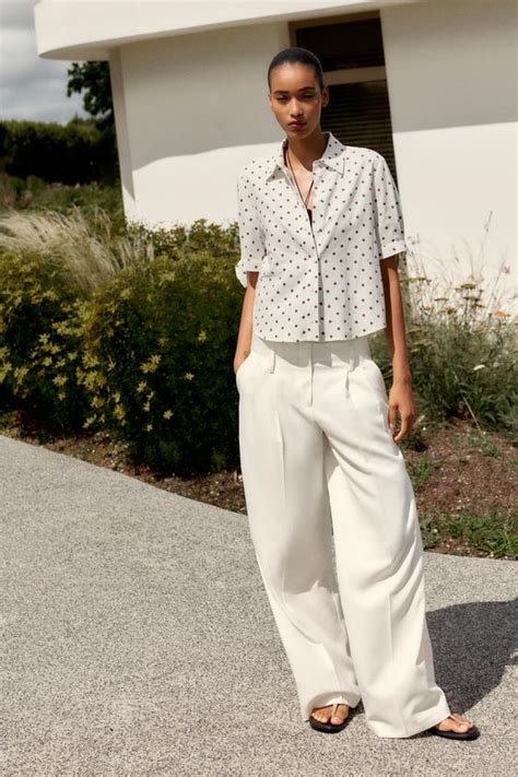 RAMIE TIE SHORT SLEEVE SHIRT - Ecru / Brown | ZARA India