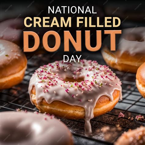 Premium PSD | National cream filled donut day background generative ai ...