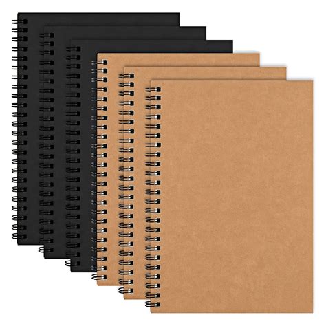 6pcs, Unlined Spiral Notebooks, Regular Notebook, 100 Gsm, 50 Sheets ...