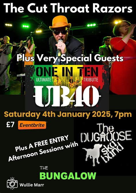 THE CUT THROAT RAZORS Plus UB40 By One In Ten with The Dughoose SKA ...