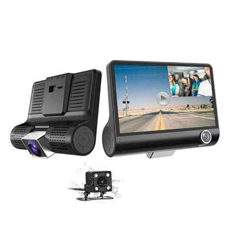 Elevea Dash Cam, 3 Channel Dash Cam Front Inside and Rear, 1080P ...