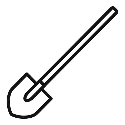 Premium Vector | Black and white vector illustration of a shovel