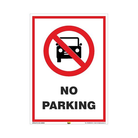Mr. Safe - No Parking Sign PVC Sticker A3 (11.7 inch X 16.5 inch ...