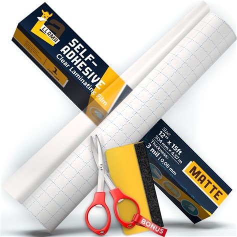 Amazon.com : Matte Self Adhesive Laminating Roll 12” x 15ft - 3 MIL ...