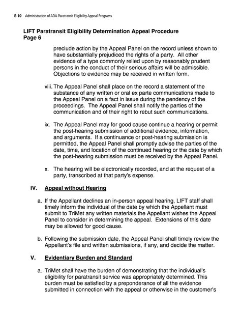 Appendix E - TriMet LIFT Eligibility Appeal Policy and Appeal Procedure ...
