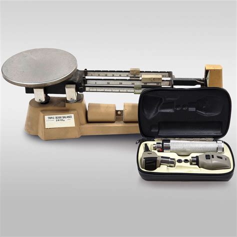 Vintage Welch Allyn Otoscope & Triple Beam Balance Scale