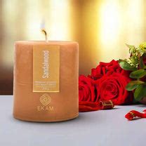 Sandalwood Pillar Scented Candle – EKAM