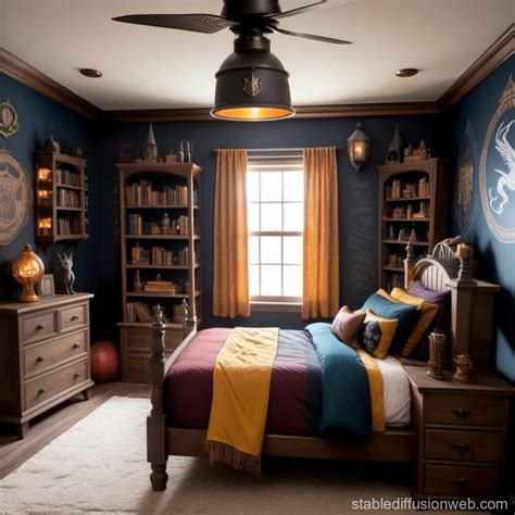 Harry Potter Inspired Bedroom Design | Stable Diffusion Online