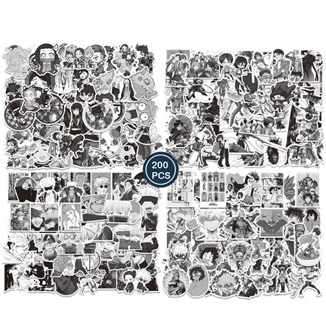 Buy Anime Stickers Black and White 200PCS Cool Jujustu Kaisen Demon ...