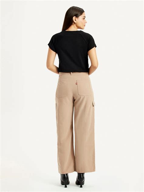 Women's High Rise Beige Wide Leg Fit Cargo Trouser – Levis India Store
