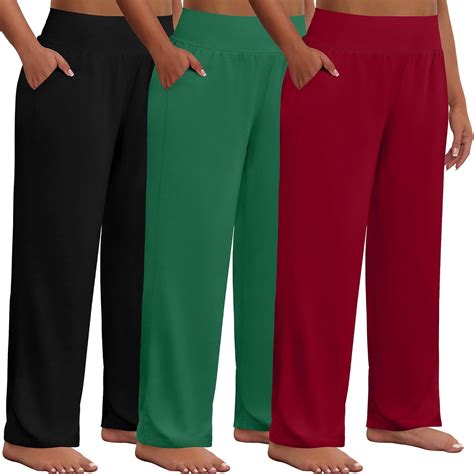 Amazon.com: Neer 3 Pack Women Plus Size Wide Leg Yoga Pants High Waist ...