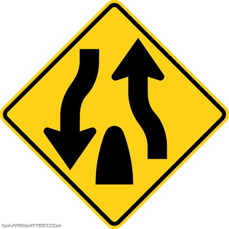 Divided Highway Ends Sign (Meaning, Color, Shape)