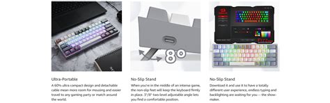 Fizz K617 - 60% Wired Mechanical Keyboard White and Grey (Red Switches ...