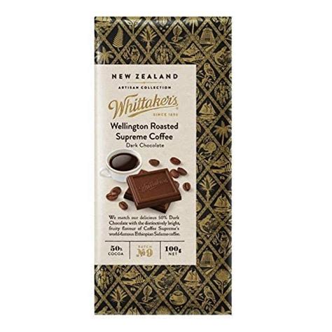 Whittakers Wellington Roasted Supreme Coffee Dark Chocolate, 100g ...
