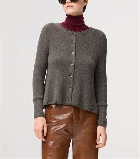 LOEWE Grey Cashmere Anagram Cardigan | Harrods IN
