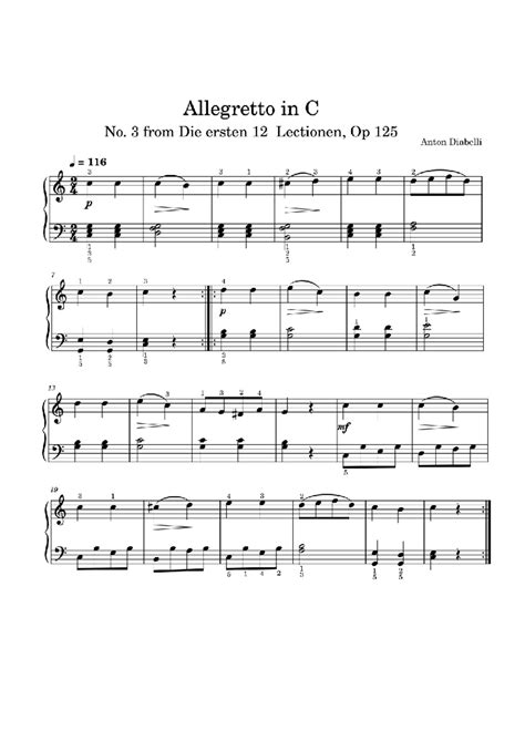 A1 Abrsm - Allegretto in C No. 3 Study Guide - Studocu