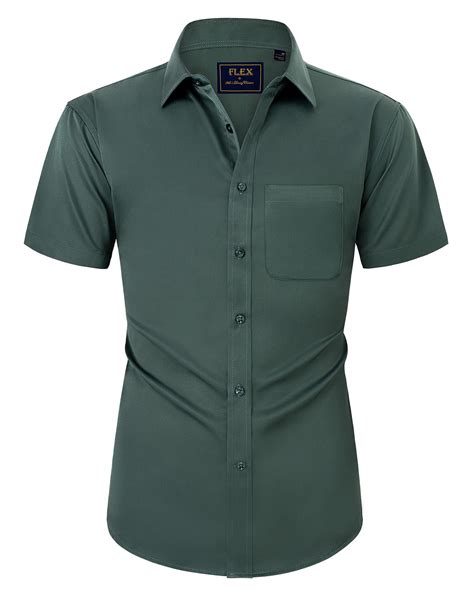 Alimens & Gentle Short Sleeve Dress Shirts for Men Stretch Casual ...
