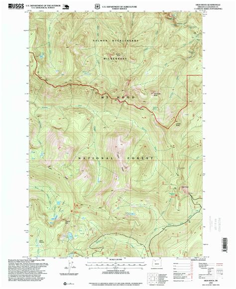 Classic USGS High Rock Oregon 7.5'x7.5' Topo Map – MyTopo Map Store