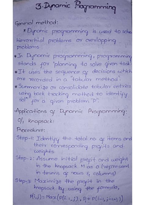 DAA Unit-3 Dynamic Programming & Multistage Graph Notes - Studocu
