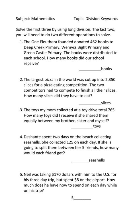 Image result for Division Practice Problems