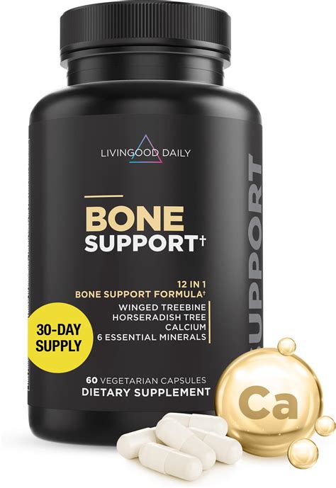Amazon.com: Livingood Daily Calcium Supplement for Women & Men, Bone Support (60 Vegetarian ...