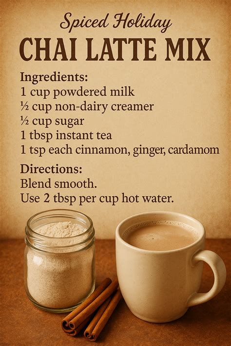 Chai Latte Mix | Recipe in 2025 | Homemade food gifts, Tea drink ...