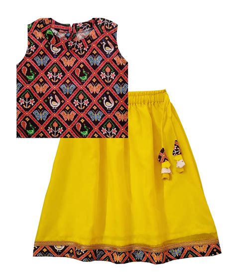 Snowflakes Girls Lehenga Set With Patola Printed Top And Organza ...