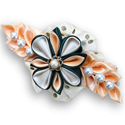 Big Hair Clip for Women, Kanzashi Flower Hair Clip Ivory Wedding ...