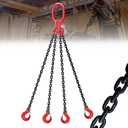 FITHOIST 6 Ton 4 Leg Chain Sling 5/16” 5 Ft, G80 Alloy Steel 4 Way ...