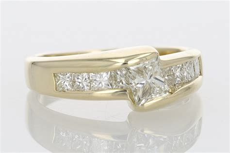 .96ctw Diamond Solitaire with Accents Engagement Ring 14k Yellow Gold ...