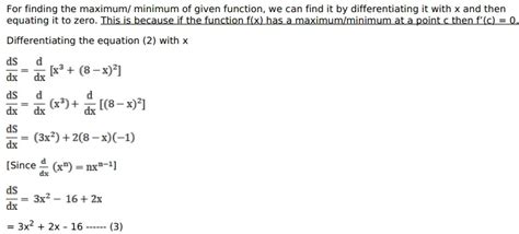 Divide 8 into two positive parts such that the sum of the square of one ...