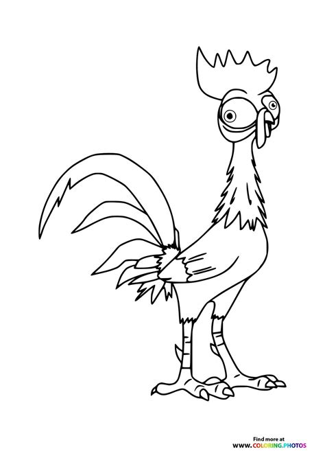 Heihei the Rooster from Moana 2 - Coloring Pages for kids