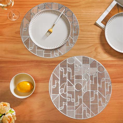 Symphony Silver Table Mat Set Of 6 Online - Premium Table Mat | Nestasia