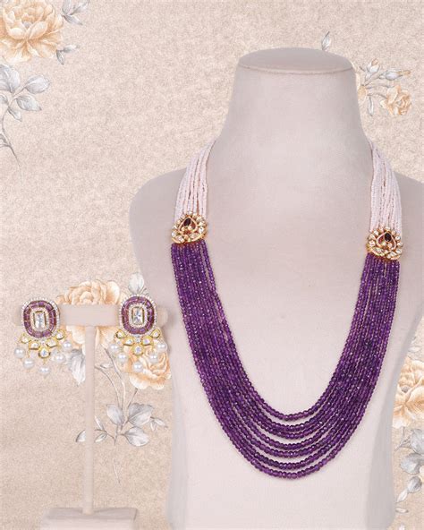 925 Silver Amethyst Gemstone Beads Necklace Jewelry – Raj Gems