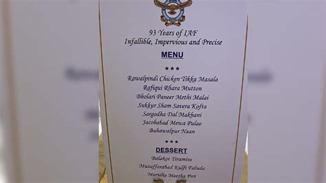 Sargodha Dal Makhani To Balakot Tiramisu: How IAF Dinner Menu Served A ...