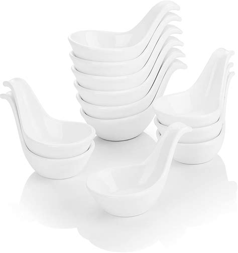 Set 2 Ciotoline Per Stuzzichini In Porcellana - Motivo Happy Kiss, 100 Ml, Colore Bianco