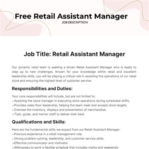 Image result for Retail Manager Job Description Sample