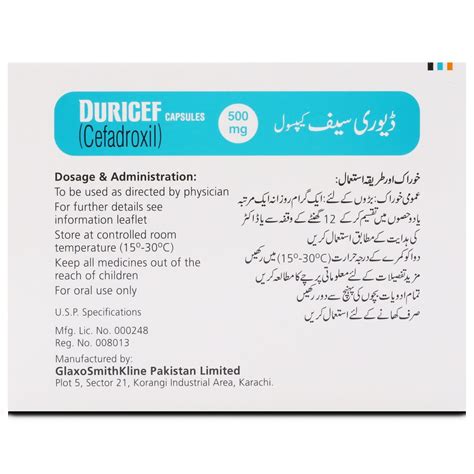 Duricef 500mg Capsule 12 'S - Uses, Benefits, Side Effects