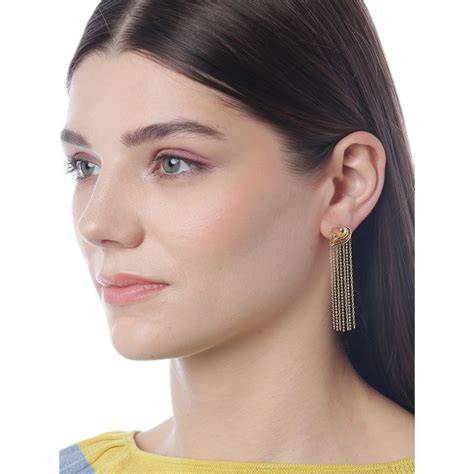 Buy Carlton London 18Kt Gold-Plated Tasselled Contemporary Drop ...