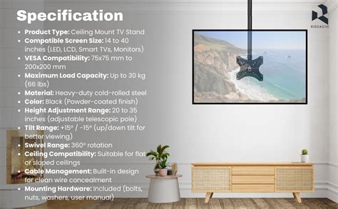 Buy RISSACHI® TV Stand for 14–40 Inch LED LCD | Universal TV Ceiling ...