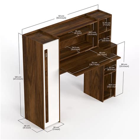 Walden Study Table Brown Maple & White — Bluewud