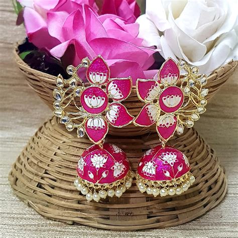 FLOWER MEENAKARI JUMKA FOR WOMEN – www.soosi.co.in